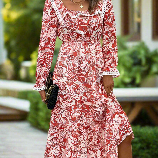 Elegant Long Sleeve Floral Maxi Dress for Women