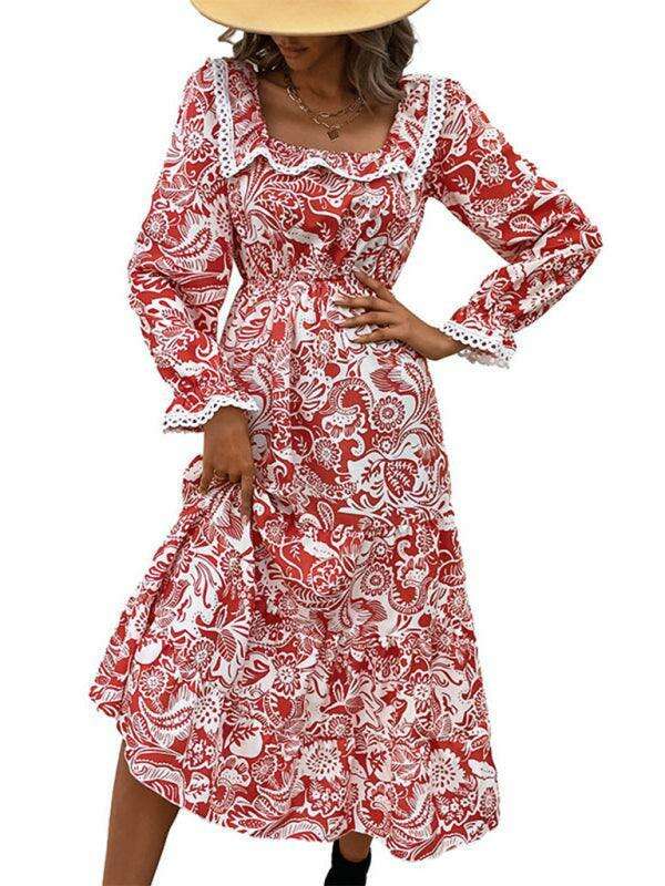 Elegant Long Sleeve Floral Maxi Dress for Women