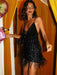 Sequin Sparkle Fringe Suspender Skirt - Stylish Tassel Glitter Dress for Women