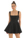 Chic Square Neck Swing Dress with Delightful Bow Embellishment - Stylish Bow Knot Dress