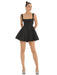 Chic Square Neck Swing Dress with Delightful Bow Embellishment - Stylish Bow Knot Dress