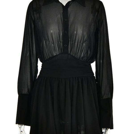 Elegant Lotus Leaf Lapel Dress for Fashion-Forward Women