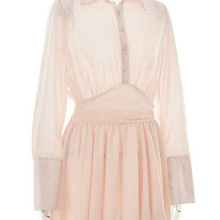 Elegant Lotus Leaf Lapel Dress for Fashion-Forward Women