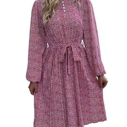 Chic Polka Dot Long Sleeve Dress for Women - Effortless Elegance