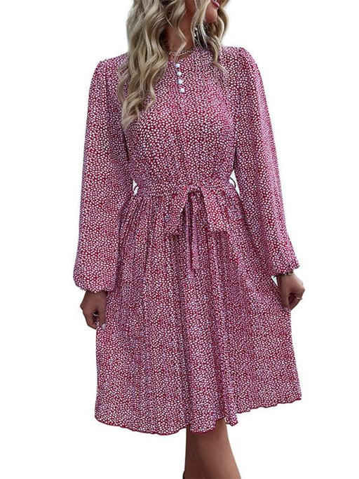 New women's long sleeve polka dot dress