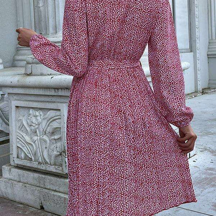 Chic Polka Dot Long Sleeve Dress for Women - Effortless Elegance