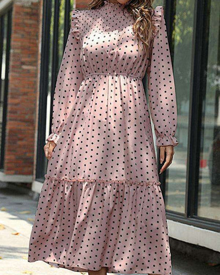 Chic Long Sleeve Polka Dot Dress: A Classic Wardrobe Essential for Women