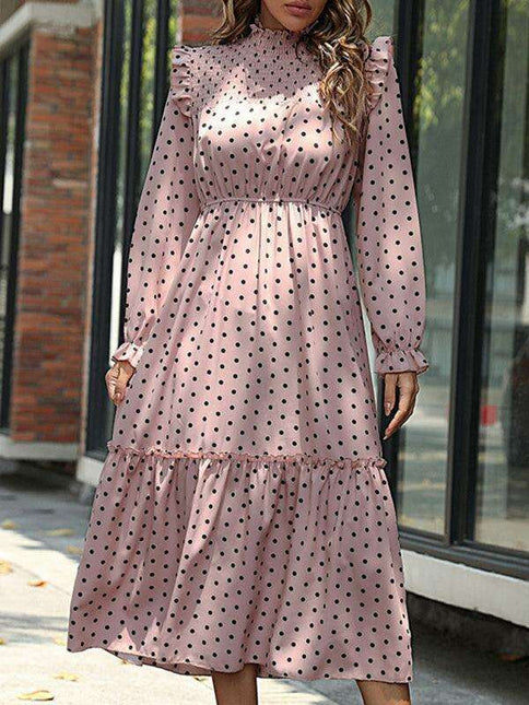 Chic Long Sleeve Polka Dot Dress: A Classic Wardrobe Essential for Women