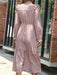 Polka Dot Perfection: Elegant Long Sleeve Dress for Women