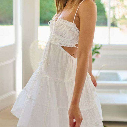 Seductive Backless Lace Swing Dress for Women