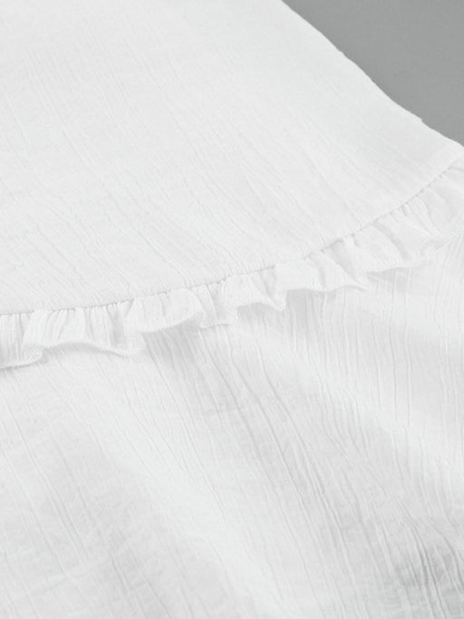 White V-Neck Bodycon Slip Dress with Ruffle Skirt - Chic and Flirtatious