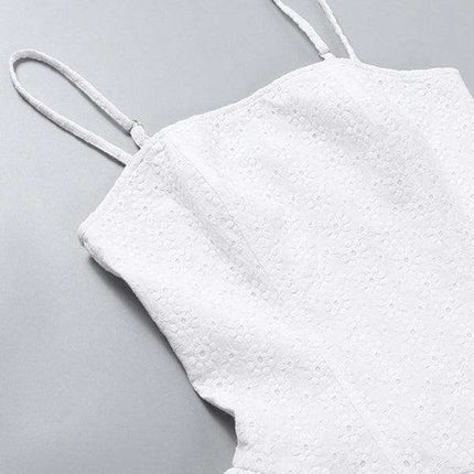 Chic Slim Fit French Embroidered Dress with Waist-Cinching Elegance