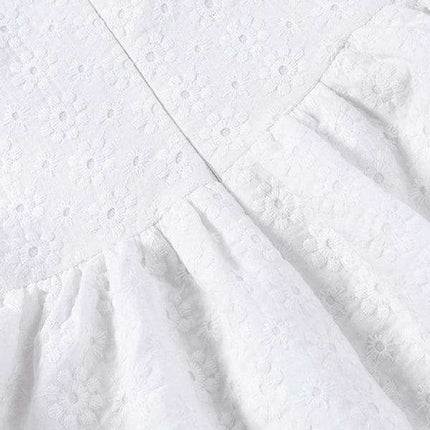 Chic Slim Fit French Embroidered Dress with Waist-Cinching Elegance