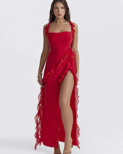 Elegant Ribbon-Embellished Sling Dress