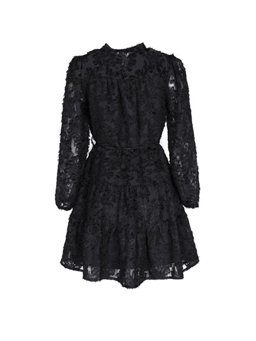 Chic Jacquard Round Neck Dress for Women