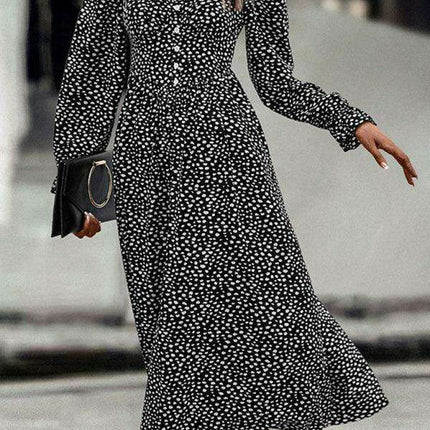 Chic Square Neck Printed Dress - Luxurious Fabric and Timeless Elegance