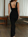 Seductive Tight Fishtail Dress with Suspender Detail