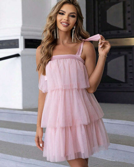 Sexy women's strappy shoulder hem mesh covered camouflage dress