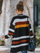 Vibrant Multi-Hued Knit Cardigan - Women's Cozy Autumn-Winter Wardrobe Essential