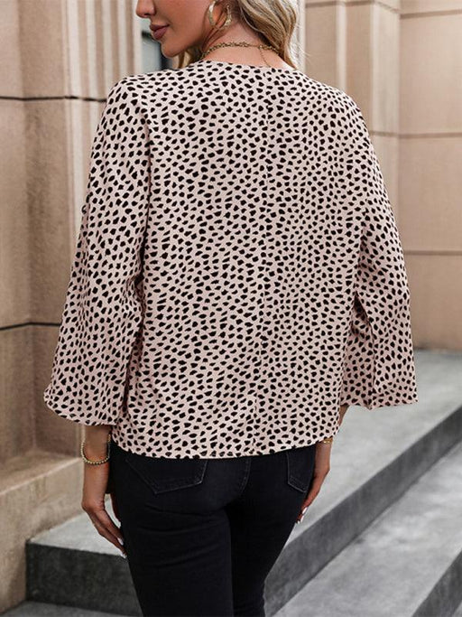 Leopard Print Stylish Polyester Long Sleeve Top