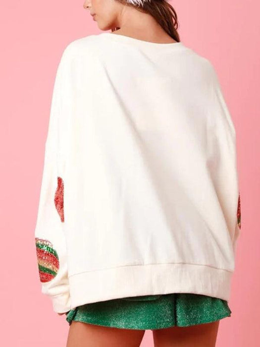 Sparkling Sequin Patchwork Christmas Knit Sweater for Holiday Celebrations