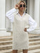 Solid Color V-Neck Knitted Sweater Dress for Women