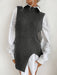 Women's Slit Solid Color Mid-Length Vest Sweater
