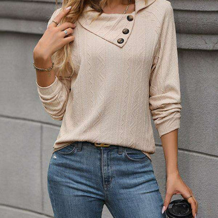 Chic Asymmetrical Lapel Top for Women - Perfect for Cool Weather