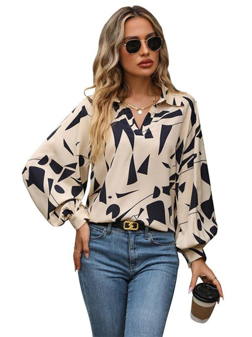Stylish Women's Autumn/Winter Printed Polyester Blouse - A Wardrobe Essential