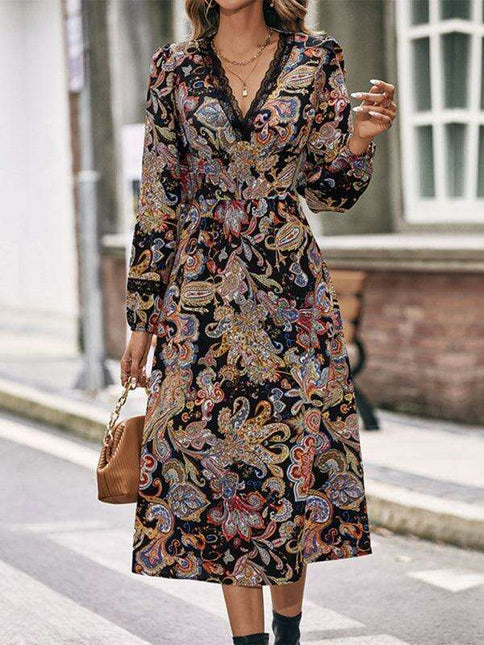 Elegant Floral Long Sleeve Maxi Dress for Women - Chic and Versatile Design