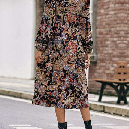 Elegant Floral Long Sleeve Maxi Dress for Women - Chic and Versatile Design