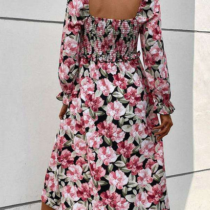 Chic Floral Backless Dress - Year-Round Fashion Statement