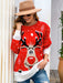 Women Reindeer Pattern Knit Holiday Sweater