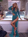 New women's irregular sexy sequined long-sleeved party dress with large tail and full skirt