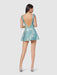 Women's Dress Party Green Short Skirt Sexy Hot Girl Waist Suspender Skirt Composite Glitter Dress