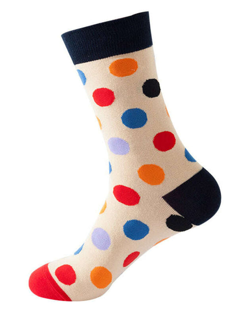 New trendy fun polka dot pattern mid-calf socks