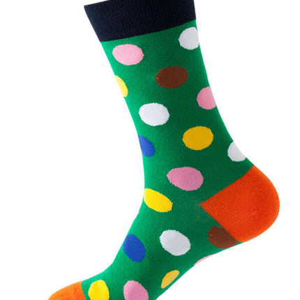 New trendy fun polka dot pattern mid-calf socks