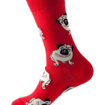 New trendy fun animal dog pattern mid-calf socks
