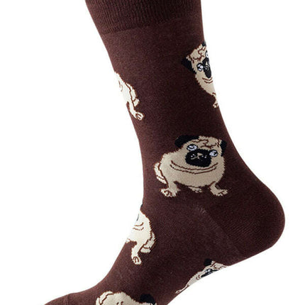 New trendy fun animal dog pattern mid-calf socks