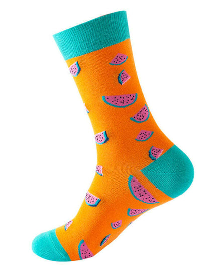 New trendy and fun fruit pattern mid-calf socks