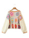 Women's loose color block crochet cardigan