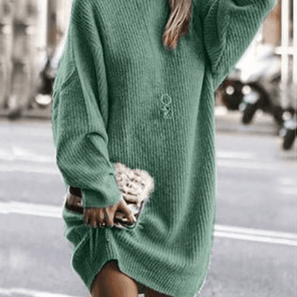 Elegant Women's Loose Fit Knit Sweater Dress