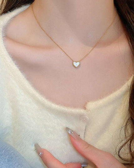 Simple temperament, fashion niche and versatile double-sided love clavicle chain necklace