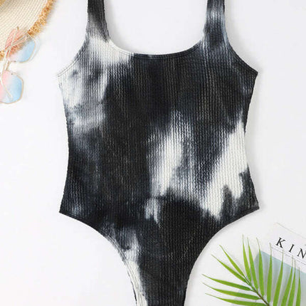 Women's Candy Color Fluorescent Pleated Fabric One-Piece Swimsuit