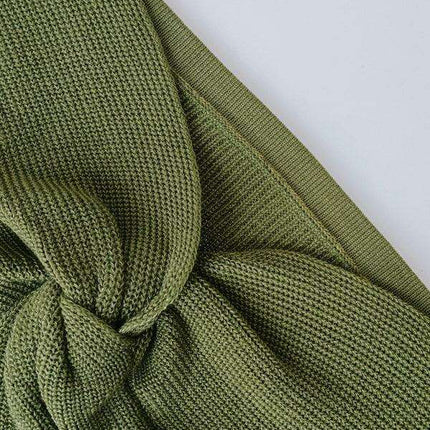 Elegant Strapless Wool Blend Dress with Cross Knit Detail - Chic and Seductive