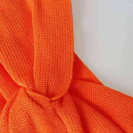 Elegant Strapless Wool Blend Dress with Cross Knit Detail - Chic and Seductive