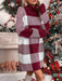 Holiday Vibes Turtleneck Plaid Sweater Dress