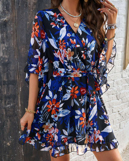 Women's elegant printed strappy dress