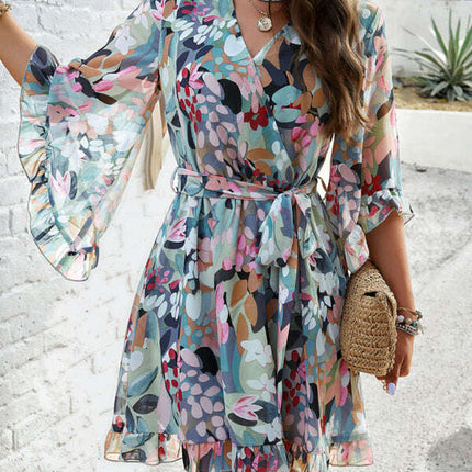 Women's elegant printed strappy dress