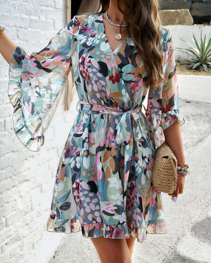 Women's elegant printed strappy dress